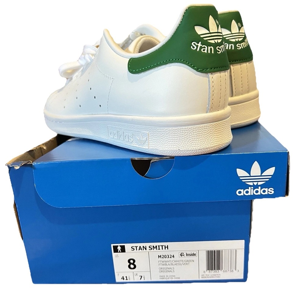 Adidas Originals Men Stan Smith Shoes Sz 8 White Sneaker Leather Casual Athletic - Picture 13 of 15